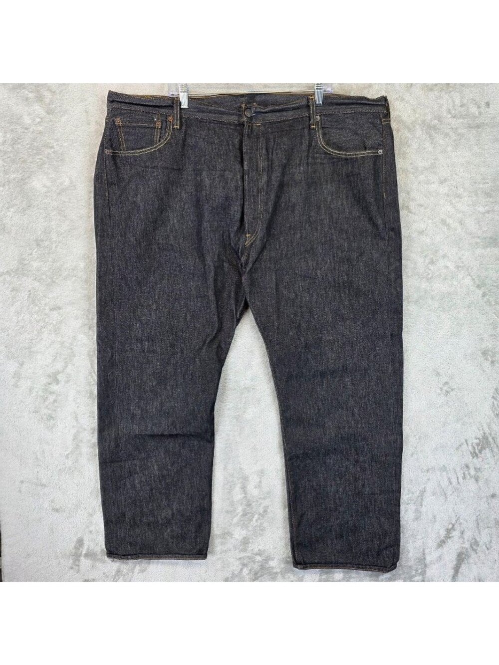Levis 501 Jeans Mens 46x30 Blue Dark Wash Straight Leg Button Fly Big Tall Denim